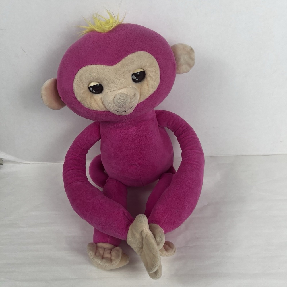 Wowwee Fingerlings Hug Bella Plush Pink Talking Stuffed Monkey‎ 16" Tested Works